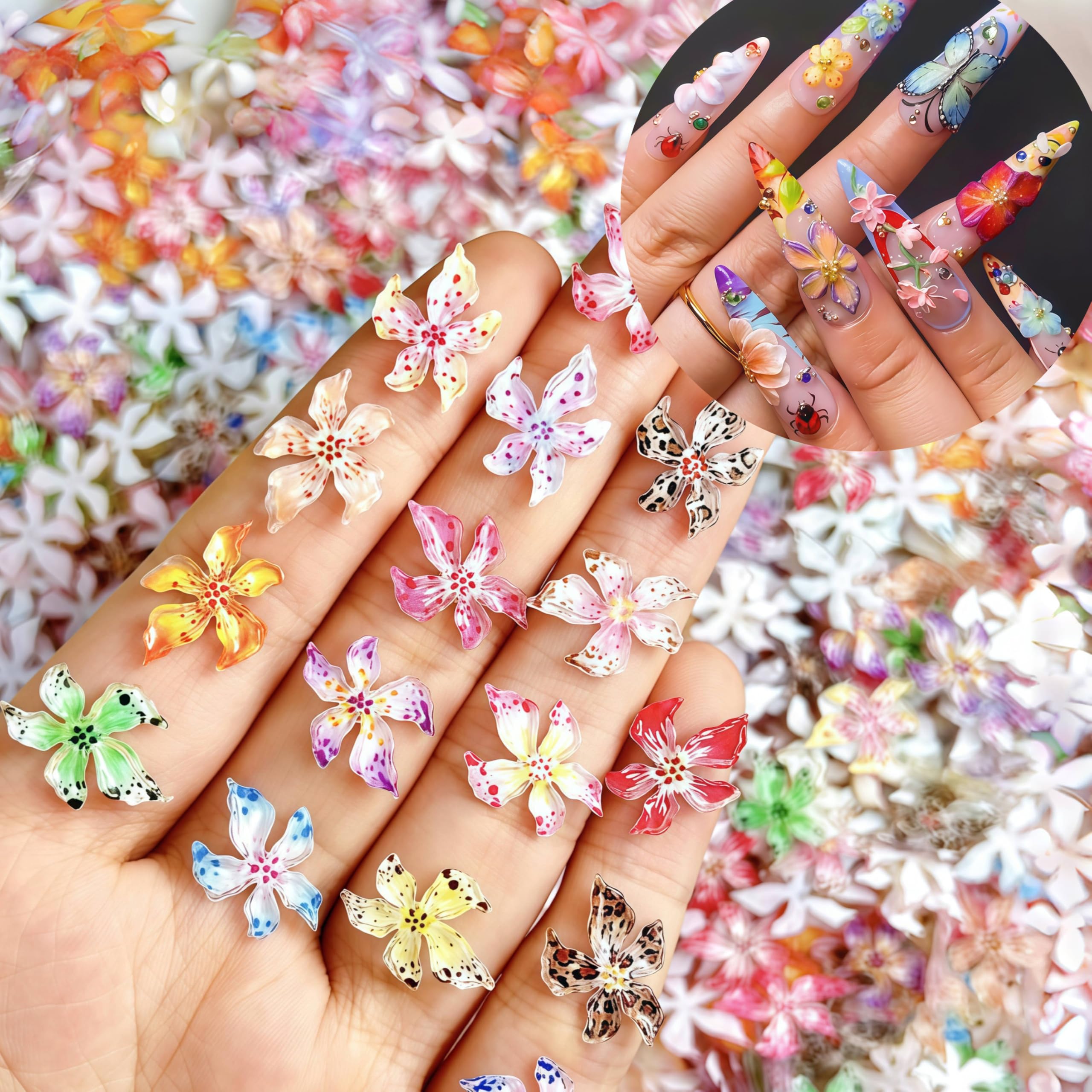 MAYCREATE® 60PCS Flower Nail Art Charms MAYCREATE® 60PCS Flower Nail Art Charms